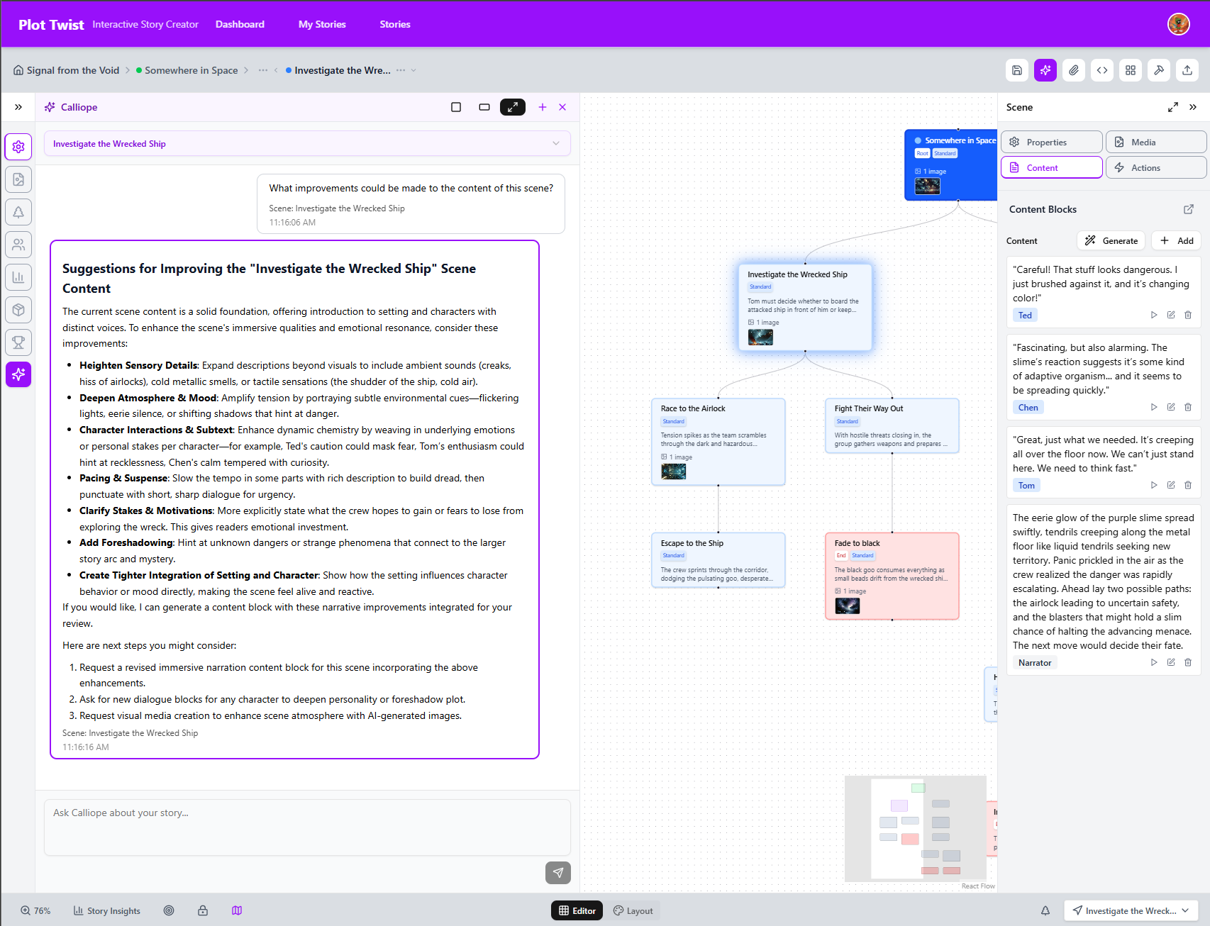 AI assisting with creative writing